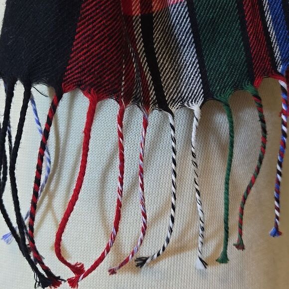 Polo Ralph Lauren Unisex Plaid Cotton Scarf Fringe Multicolor Preppy Academia - Picture 4 of 11